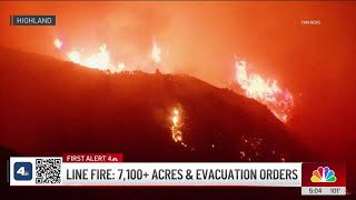 Evacuation orders in Highland as Line Fire grows to 7000 acres [upl. by Elia634]