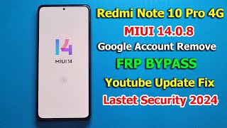 MIUI 1408 Redmi Note 10 Pro 4G FRP Bypass Android 13  Google Account Remove WITHOUT PC  2024 [upl. by Nilknarf]