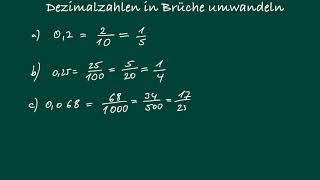 Dezimalzahlen in Brüche umwandeln [upl. by Anitsirhc]