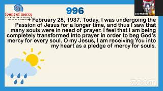 Faustina Daily Diary 996 Multitude of Souls Need Our Prayers [upl. by Cuyler]