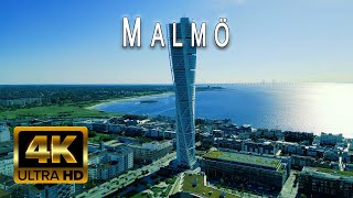 MALMÖ 4K  Sweden 🇸🇪 by Drone  Scenic Relaxation with City Sounds [upl. by Euginomod]