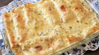 Easy White Chicken Enchilada Casserole [upl. by Fradin285]