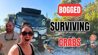 TRUCK BOGGED SURVIVING ROOFTOP TENT W 3 YOUNG KIDS CATCH amp COOK  Travelling Australia ADVENTURE [upl. by Coad542]