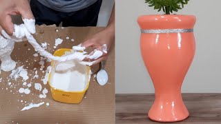 como fazer vaso de gesso e garrafa pet como ganhar dinheiro fácil artesanato gessodecorativo diy [upl. by Nomzaj]