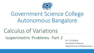 Calculus Of Variation  Session12  Isoperimetric Problems Part 2 [upl. by Niuqauj161]