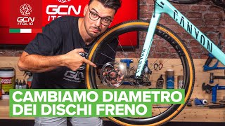 Come adattare la bici per dischi da 160 e 140mm  Manutenzione Base Per Bici Da Strada [upl. by Derk]