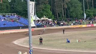 Speedway Teterow Auerhahnpokal Heat 15 Sturz Crash Kostygov [upl. by Merrili]