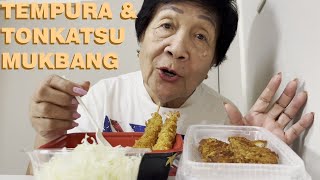 TEMPURA amp TONKATSU MUKBANG IN JAPAN [upl. by Aicilihp510]