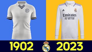 Lévolution des maillots du Real Madrid  Tous les maillots du Real Madrid dans lhistoire 202223 [upl. by Donelle]