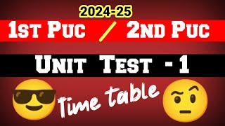 Unit test 1 timetable 2024 for 1st and 2nd puc karnataka board [upl. by Keiko]