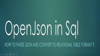 OpenJson Parse JSON in Hindi [upl. by Oler]