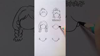 Different ways to draw hairstyles Simple drawings that you can learn in one go Drawing Simple dr [upl. by Daitzman433]