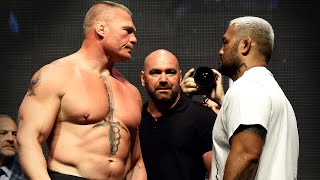 UFC 200 WeighIn Brock Lesnar and Mark Hunt come Face to Face [upl. by Spillar]