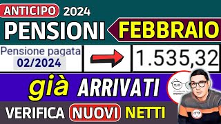 ANTICIPO⚡️ PENSIONI FEBBRAIO 2024 ➡ CEDOLINI NUOVI IMPORTI ARRIVATI❗️ AUMENTI ARRETRATI TAGLIO IRPEF [upl. by Bev]