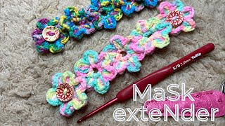 Crochet Mask Extender Adapter  Flower motif [upl. by Nairehs]