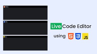 How To Make Live Code Editor Using HTML CSS And JavaScript  Online Code Editor Like CodePen [upl. by Ahtelra]