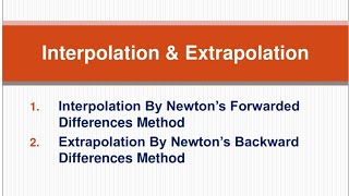 Interpolation amp Extrapolation Newtons ForwardBackward Differences Method [upl. by Ociram]