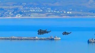 Sea King Mk4 helicopters Farewell after 37 years Final Royal Navy flypast over Portland 2016 RNAS [upl. by Carmella]