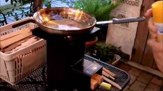 Cooking Deadwood Stove Evaluation Cooking Eggs Hamburgers and Jalapenos Great Stove [upl. by Wini]