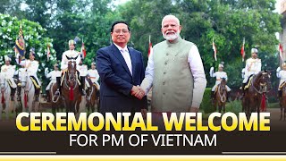 LIVE PM Modi at ceremonial welcome for PM Pham Minh Chinh of Vietnam at Rashtrapati Bhavan [upl. by Eimar]