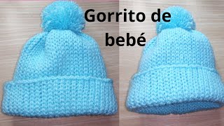 🥰👶GORRITO tejido a crochet 😇 para Bebe de 0 a 3 Meses 👶tejido super fácil [upl. by Montanez]