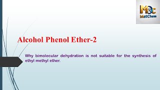 Chemistry  5 bimoleculardehydration ethylmethylether ncertchemistryclass12 alcoholphenol [upl. by Wyck707]