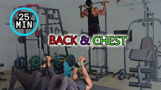 25 MINUTE DUMBBELL BACK amp CHEST WORKOUT  LightWeight [upl. by Carpenter]