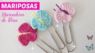 Mariposas crochet para marcadores de libros📙 [upl. by Eelnayr614]