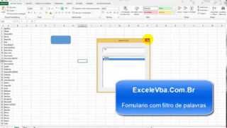 Excel e Vba  Fomulario Com Filtro de Palavra [upl. by Ikairik9]