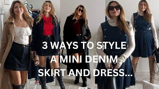 3 Ways to Style a Mini Denim Skirt and Dress this Autumnselfpotra [upl. by Natfa]