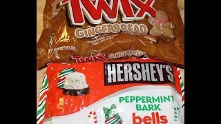 Gingerbread Twix amp Peppermint Bark Hersheys Review [upl. by Enelyaj]