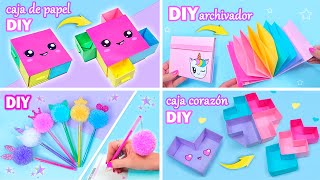 4 DIY para la ESCUELA  MANUALIDADES con PAPEL FACILES y mas [upl. by Kelbee76]