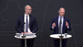 Pressträff med finansmarknadsminister Niklas Wykman och utredare Olof Sandstedt [upl. by Paviour]