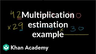 Multiplication estimation example  Multiplication and division  Arithmetic  Khan Academy [upl. by Nahij]