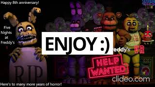 SFMFNAF Five Nights at Freddys 8th anniversary collab for [upl. by Anuat]