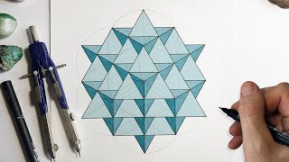 How to draw the 64 star tetrahedron [upl. by Callista]