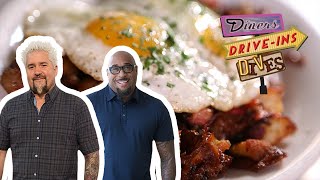 Guy Fieri and G Garvin Eat Pastrami at a Jewish Deli  Diners DriveIns and Dives  Food Network [upl. by Yonita]