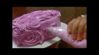 How to Frost a Rosette Cake [upl. by Ahsikit]