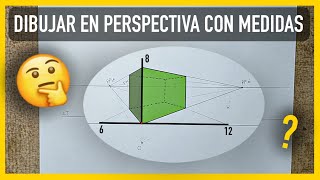 Cómo medir en Perspectiva  Perspectiva con 2 puntos de fuga  Dibujo técnico [upl. by Scheider]