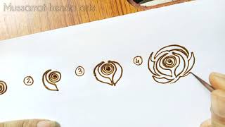 Bold Rose Mehndi Design Gulf Mehndi Learn How To Make Bold Gulf Flower [upl. by Nitsej596]