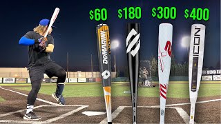 DOES PRICE MATTER on USSSA bats  60 vs 180 vs 300 vs 400 USSSA Baseball Bat Review [upl. by Neffets9]