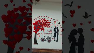 Beautiful bedroom wall sticker ❤️❤️ ಬೆಡ್ರೂಮ್ ಡೆಕೋರೇಷನ್ ಸ್ಟಿಕ್ಕರ್ transformation homedecor [upl. by Kotta466]