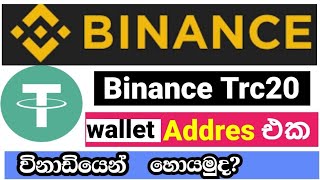 How To Get Usdt Trc20 Wallet Address I Binance Trc20 Wallet Address Binance  Binance Sinhala [upl. by Oravla608]