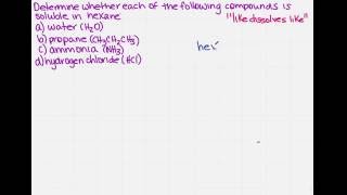 Determine if compounds are soluble in hexane [upl. by Akilak]