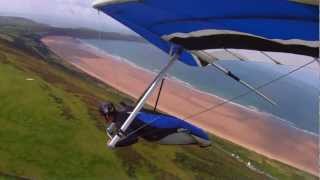 Hang Gliding at Woolacombe Bay 1st Sep 2012 Wills Wing U2 [upl. by Cramer109]