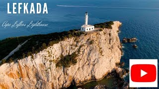 Lefkada 4K  Cape Lefkas lighthouse amp aerial cinematic drone footage [upl. by Nylegna]