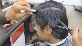 ASMR Barber Long Hair Transformation With Scissors alrayaanhairstudio [upl. by Abita]