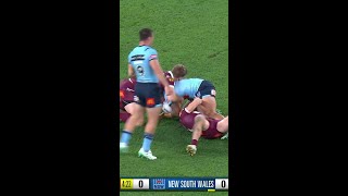 Origin Rookies Spencer Leniu running hard and straight 😤 nrl origin [upl. by Uohk]