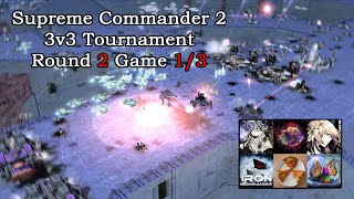 Supreme Commander 2  TOURNAMENT R2G1  Alphahex Osmos Hope VS Iron Commander Pizza Rainbows [upl. by Isidora]