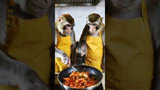 Eat spicy chicken nuggets food Oh my god it’s so fragrant Spicy chicken nuggets Monkey brothe [upl. by Amabil]